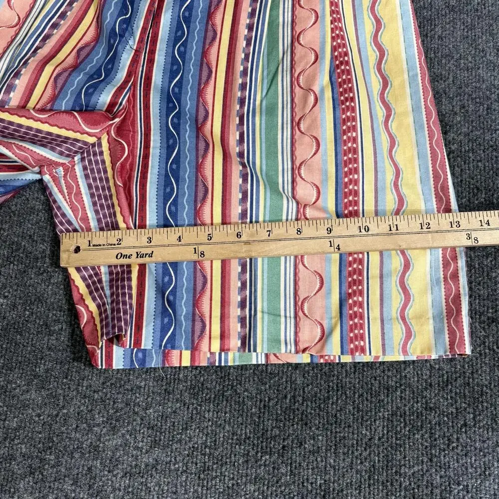 Marcia Shorts Womens 12 Blue Red Stripe Pleated Bermuda Cotton Elastic Waist